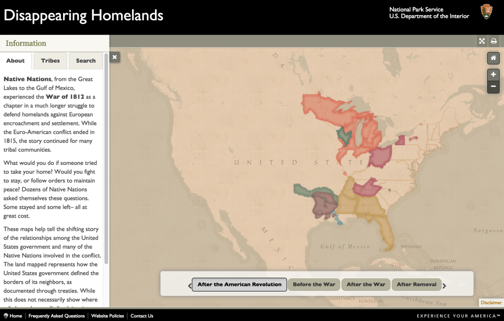 Disappearing Homelands, a Park Service web map currently under construction. Image courtesy of Mamata Akella.