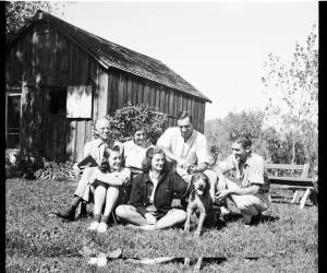 Aldo Leopold and family at their cabin. Courtesy of the <a title="Aldo Leopold Foundation" href="www.aldoleopold.org" target="_blank">Aldo Leopold Foundation</a>. Click to enlarge.