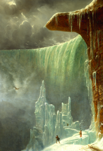 <em>Niagara, The Table Rock in Winter</em>, oil on canvas painting by Régis François Gignoux, ca. 1847. PD-Art.