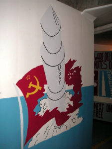 Illustrations on the blast doors of the Delta 01-Launch Control Facility, part of the Minuteman Missile National Historic Site in Philip, South Dakota Photo by the author.