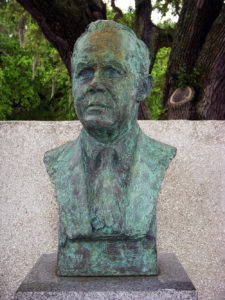 A bust of Charles Fraser in Compass Rose Park, Hilton Head Island, South Carolina. Photo by the author, 2009.