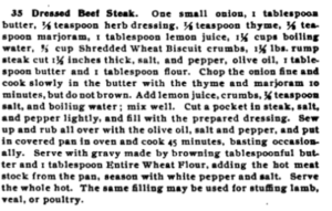 The recipe for Dressed Beef Steak from <a href="https://babel.hathitrust.org/cgi/pt?id=uc1.31822031035637;view=1up;seq=1" target="_blank">The Vital Question</a>.