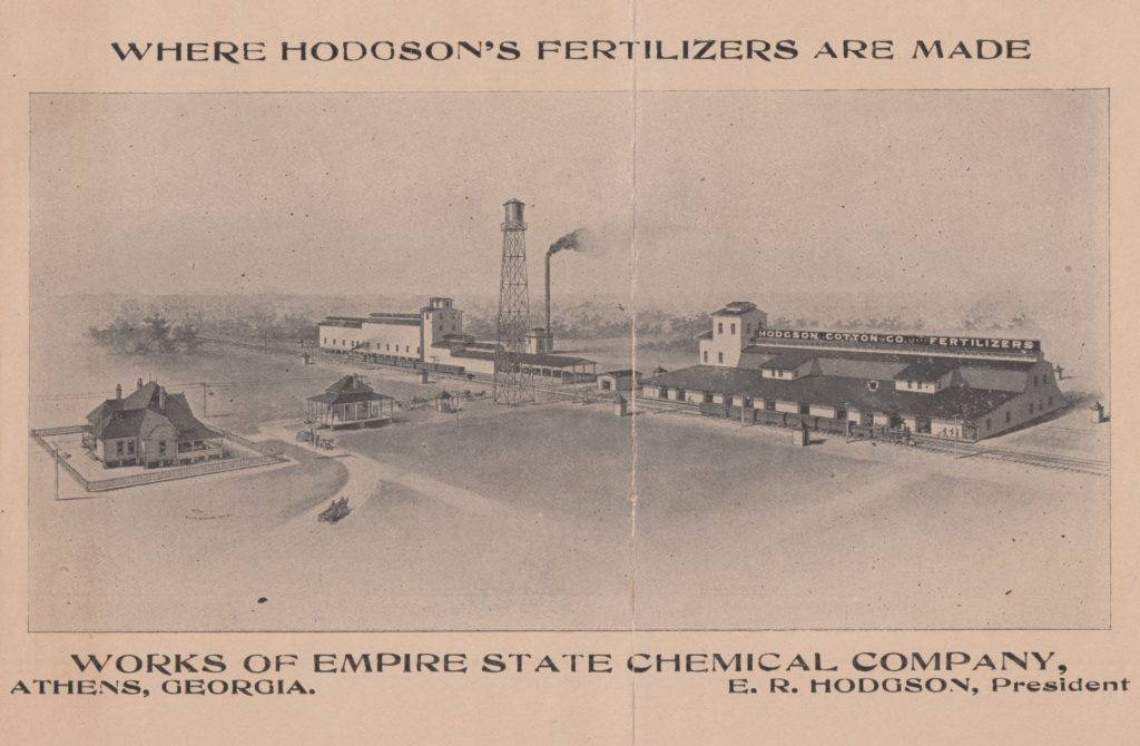 Businesses mixed and treated materials to manufacture balanced and water soluble plant foods in factories such as this. More than a factory, operations like Hodgson’s fertilizer company were inland ports: emporiums of minerals, byproducts, and chemicals drawn from interregional and international networks. Collection of Timothy Johnson.