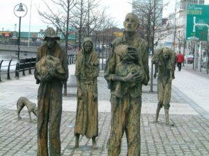 Famine memorial in Dublin, Ireland. Photo from Wikimedia Commons.