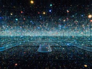 Infinity Mirrored Room installation at The Broad museum in Los Angeles, by Yayoi Kusama. Image from Wikimedia Commons, 2017.