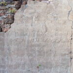 The autograph of a mason who built a small cabin on top of the brick columns of Brierfield mansion after it burned in 1931. He took advantage of the protections the columns provided from flood waters. The cabin itself burned the following year. (Hamilton, 2014) The autograph of a mason who built a small cabin on top of the brick columns of Brierfield mansion after it burned in 1931. He took advantage of the protections the columns provided from flood waters. The cabin itself burned the following year. (Hamilton, 2014)