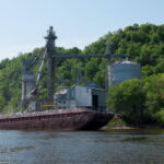 An upper Mississippi River barge is loaded with Midwestern corn. Photo by Nathan Jandl. An upper Mississippi River barge is loaded with Midwestern corn. Photo by Nathan Jandl.
