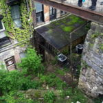 Downtown Galena, Illinois is nestled against steep bluffs, making for unique architectural spaces. Photo by Eric Nost. terrace