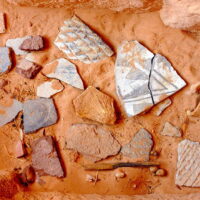 Pot shards. A photograph of pot shards.